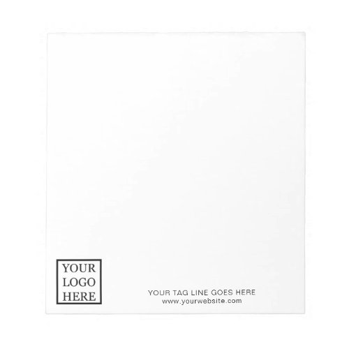 Add Your Logo Minimalist Black and White Business Notepad