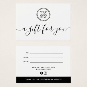 Add Your Logo Minimalist Gift Certificate