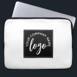 Add Your Logo Minimalist Square Logo Laptop Sleeve<br><div class="desc">Modern business logo laptop sleeve. Add your own logo in this space. Personal or business logo. Great company swag for your employees to present a professional branded image.</div>