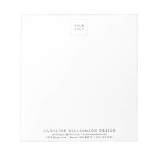 Add Your Logo Minimalist White Business Branding Notepad
