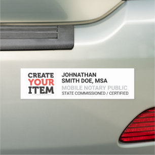 Add your Logo Mobile Notary Public Signing Agent Car Magnet