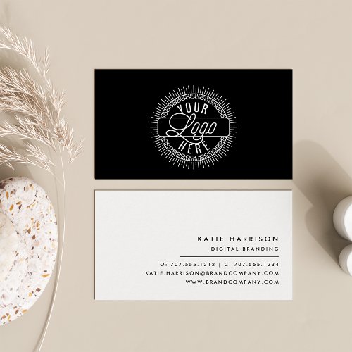 Add Your Logo  Modern Black and white Business Card