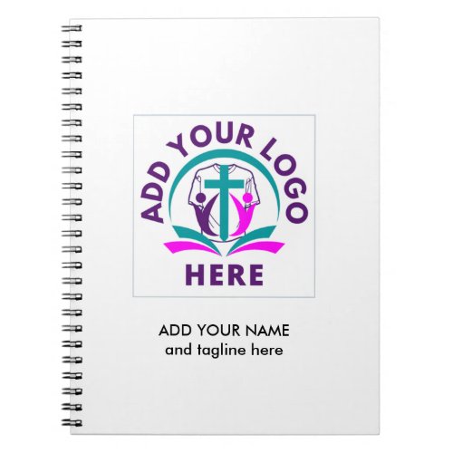 ADD YOUR LOGO  Modern Business Church Merchandize Notebook