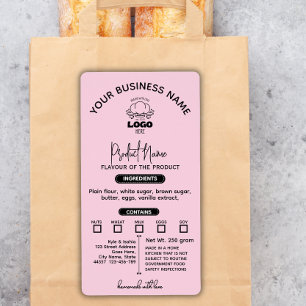 Add your Logo Modern Cottage Law Food label Pink