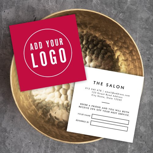 Add Your Logo Modern Editable Color Referral Card