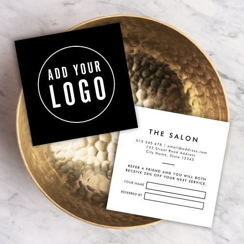 Add Your Logo Modern Editable Color Referral Card