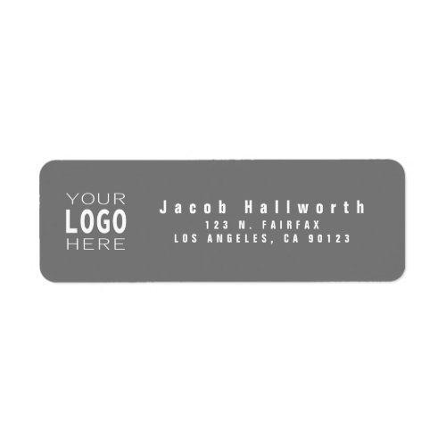 Add Your Logo  Modern Grey Return Address Label