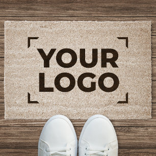 Add Your Logo Modern Home White Fiber Doormat