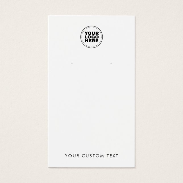 Add Your Logo Modern Minimal Earring Display Card (Front)