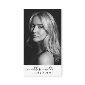 Add Your Logo Modern Minimal Vertical Photo White Business Card