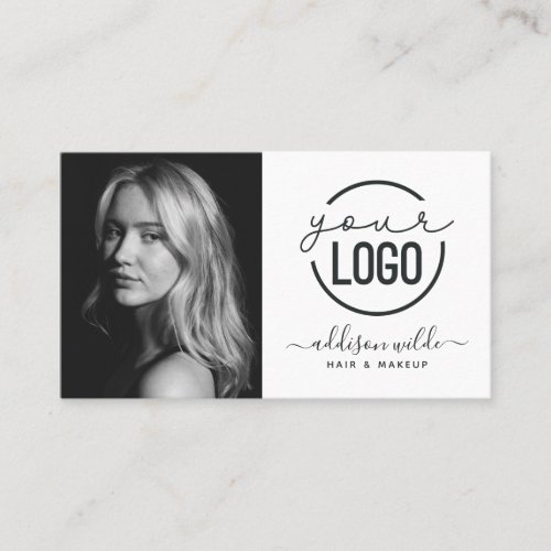Add Your Logo Modern Minimalist Photo White Busine Business Card Add Your Logo Modern Minimalist Photo White Busine Business Card