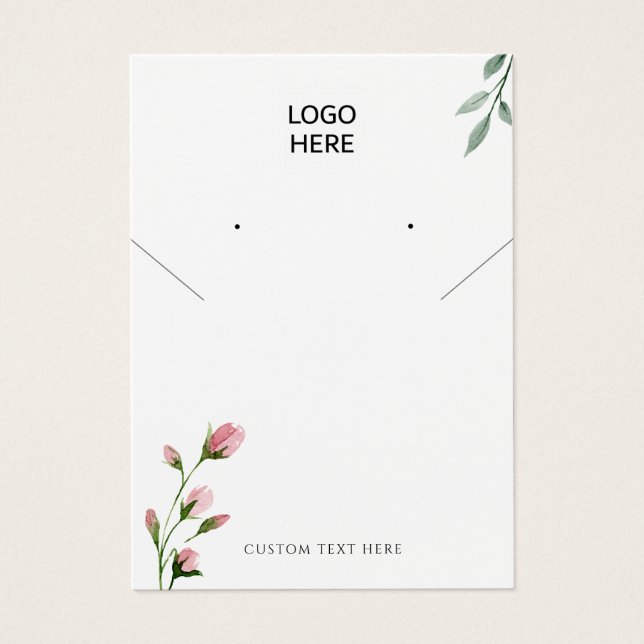 Add your logo Modern Necklace earring display card (Front)