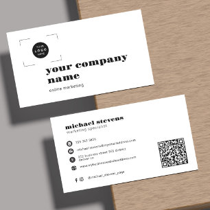 Add your logo modern professional QR code Business Card