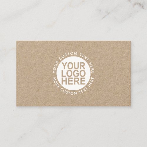 Add Your Logo Modern White and Kraft Business Card