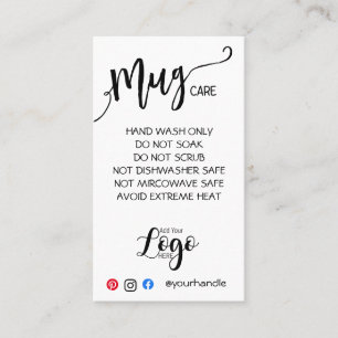 ADD YOUR LOGO mug CARE CARDS vinyl business