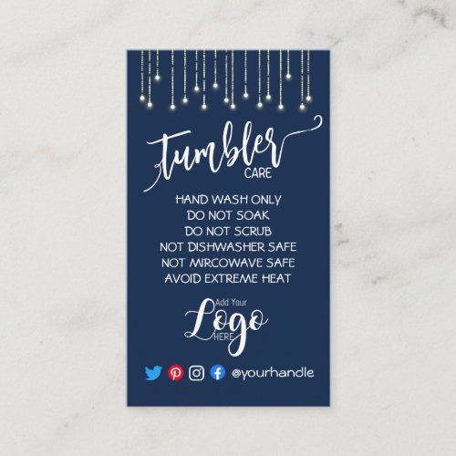 ADD YOUR LOGO mug CARE CARDS vinyl gold navy