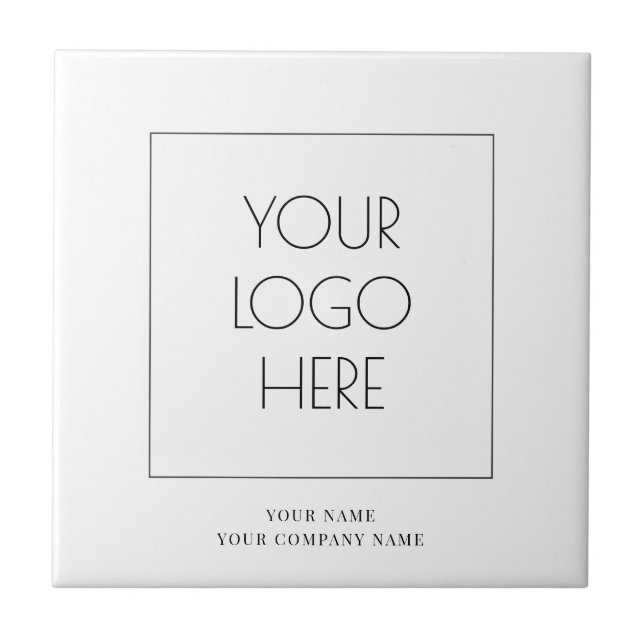 Add Your Logo Name Company Ceramic Tile (Front)