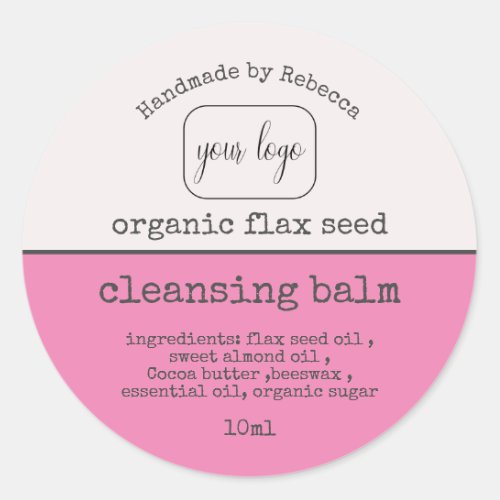  Add Your Logo Natural Beauty  Pink Products Label
