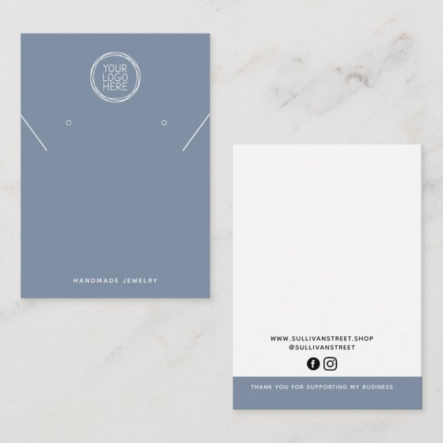 Add Your Logo Necklace Earrings Display Card (Front/Back)
