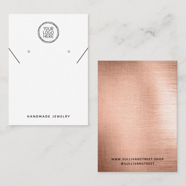 Add Your Logo Necklace Earrings Display Card (Front/Back)