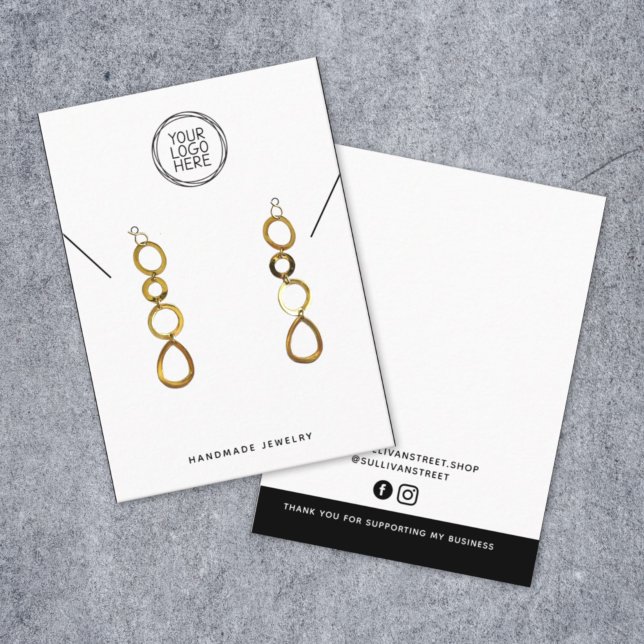 Add Your Logo Necklace Earrings Display Card (Creator Uploaded)