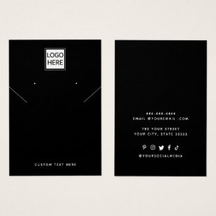 Add Your Logo Necklace Earrings Display Card