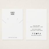 Add Your Logo Necklace Earrings Display Card (Edit (Front & Back)