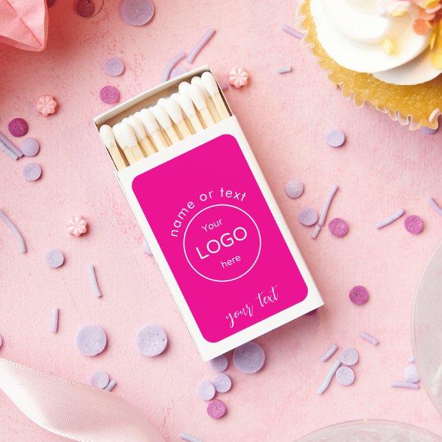 Add your logo neon bright pink Matchbox Matchboxes (Creator Uploaded)