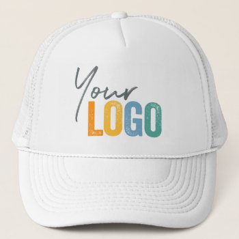 Add Your Logo  No Minimum  Green Promotional Logo  Trucker Hat by splendidsummer at Zazzle