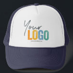 Add Your Logo, No Minimum Promotional Logo Trucker Hat<br><div class="desc">Easily personalize this high quality promotional hat with your own company logo and custom text. Simply delete the text if you just need a logo. No minimum and no set up fee! Available in many colors. Logo Hats are an easy and effective way to create and increase your brand awareness...</div>