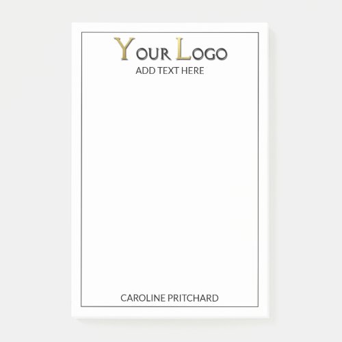 Add Your Logo on White Professional Notes
