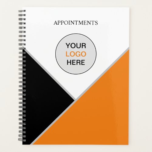 Add Your Logo Orange Black White Appointment Book Planner