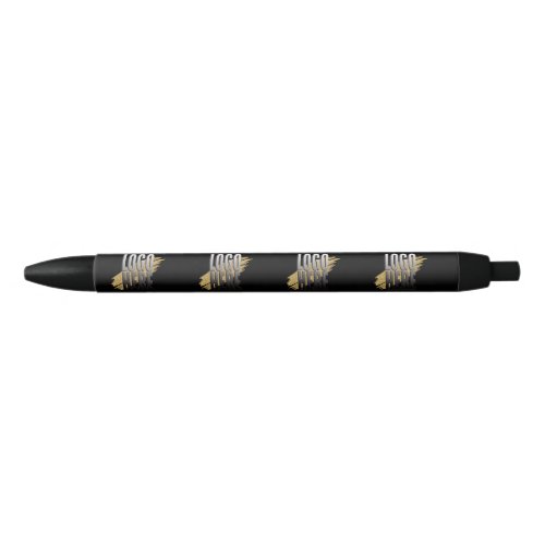 Add Your Logo Pattern on Black Promotional Black Ink Pen