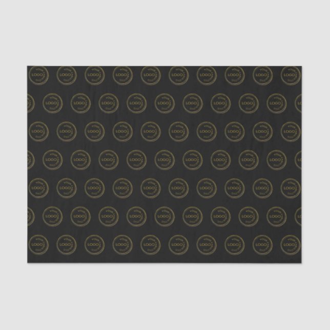 Add Your Logo  Pattern Professional Black Tissue Paper (Front)