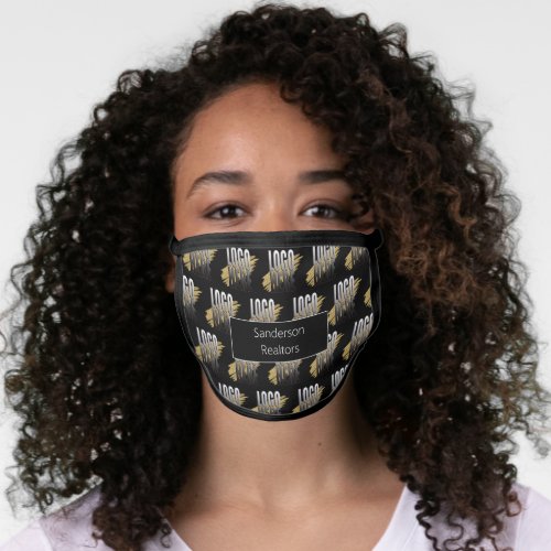 Add Your Logo Pattern with Business Name Face Mask