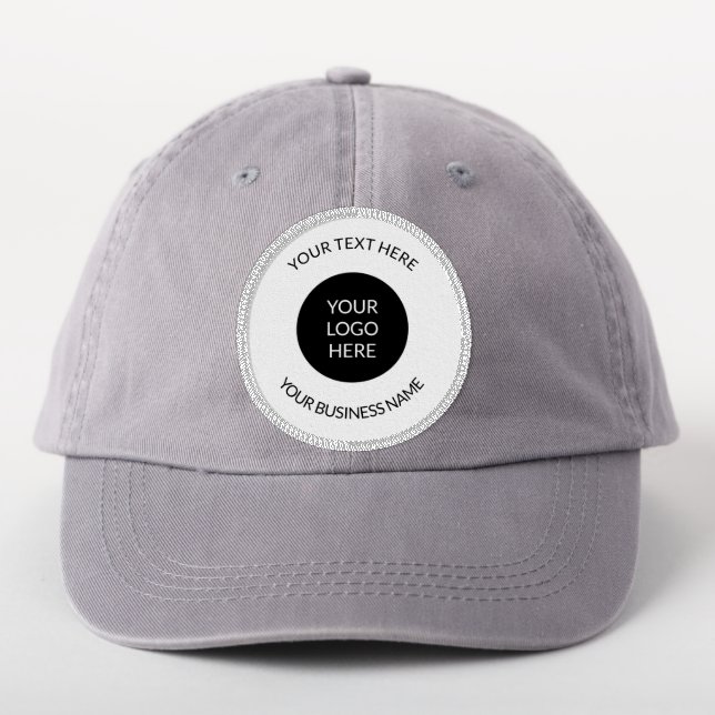 Add your logo personalized business name circle patch (On Headwear)
