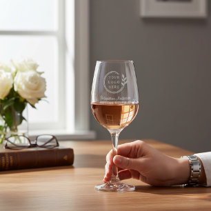 Add Your Logo Personalized Customizable Business Wine Glass