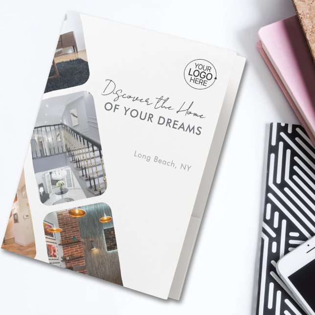 Add your Logo Photo Collage White QR Code Pocket Folder (Add your Logo Photo Collage White QR Code Pocket Folde)