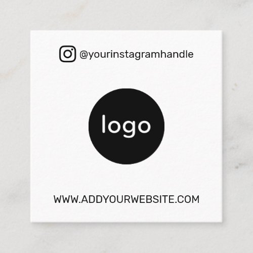 Add your logo photo QR code modern social media Square Business Card