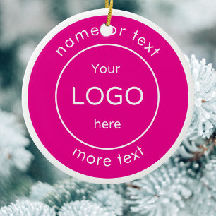 Add your logo pink shop Christmas Ornament