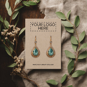 Add Your Logo - Premium Kraft Earring Display Card