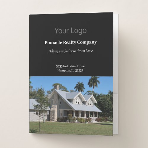 Add Your Logo Professional Photo Business Black Pocket Folder