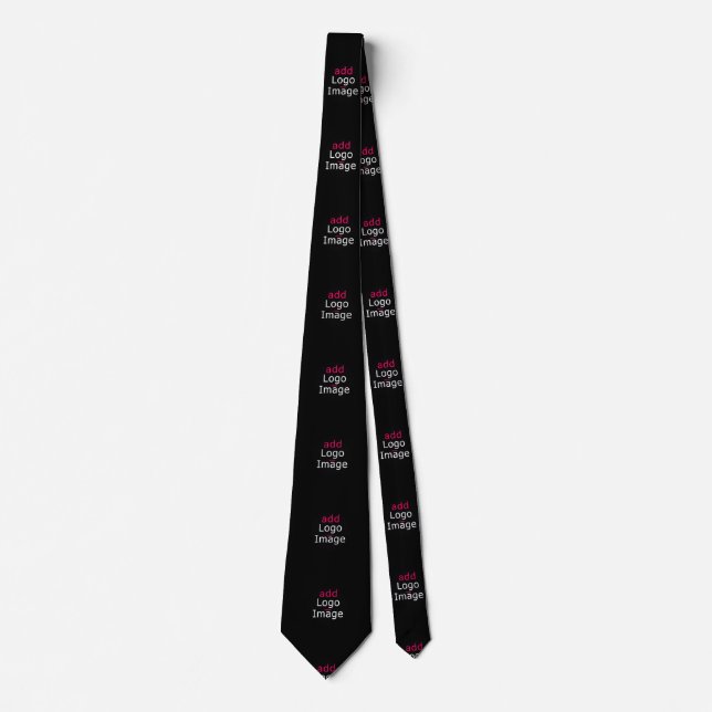 Add Your Logo Promotional Customizable Black Neck Tie (Front)
