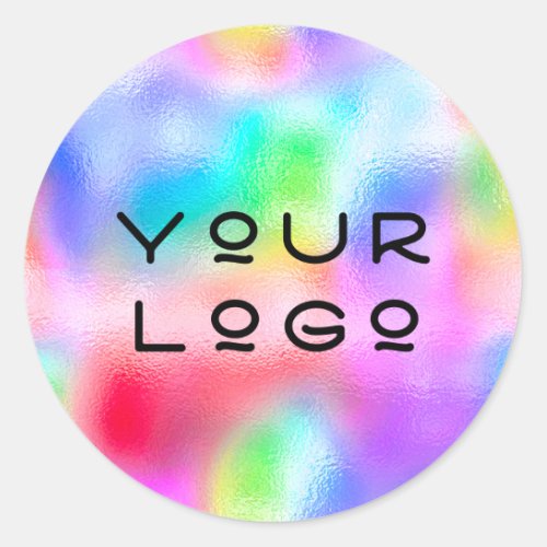 Add Your Logo Promotional Small Business Holograph Classic Round Sticker