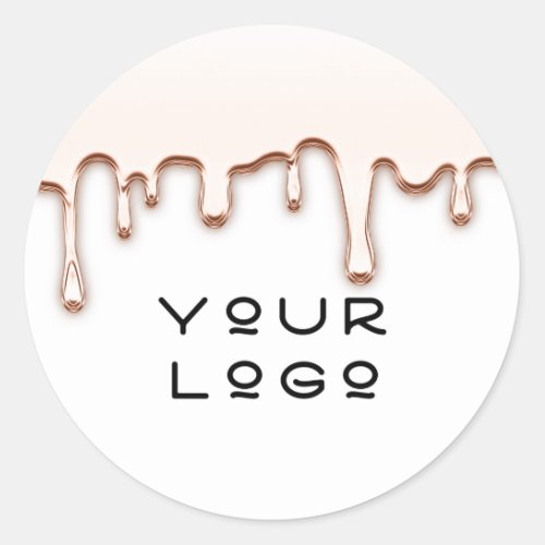 Add Your Logo Promotional Small Business Rose Drip Classic Round Sticker