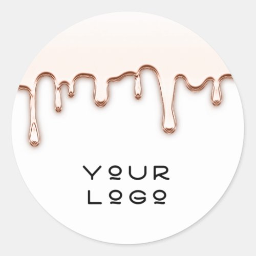 Add Your Logo Promotional Small Business Rose Drip Classic Round Sticker
