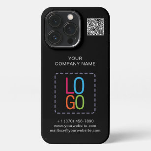 Add Your Logo QR Code Black and White Personalize  iPhone 13 Pro Case