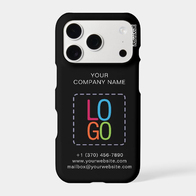Add Your Logo QR Code Black and White Personalize  Iphone Case (Back)