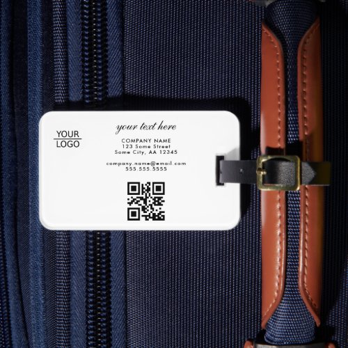 Add your Logo QR Code Custom Text Promotion  Luggage Tag