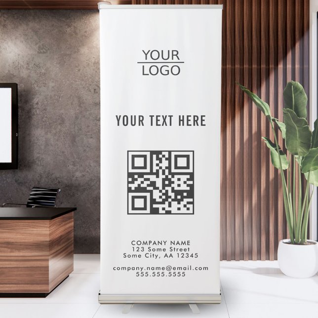 Add your Logo QR Code Custom Text Promotion Retractable Banner (Creator Uploaded)